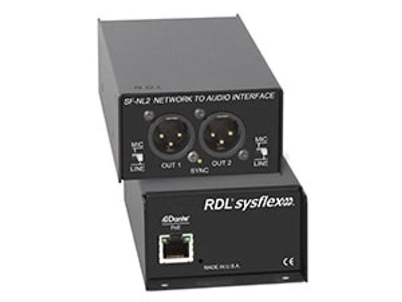 RDL Dante 2xXLR Ut Mik/Linje POE