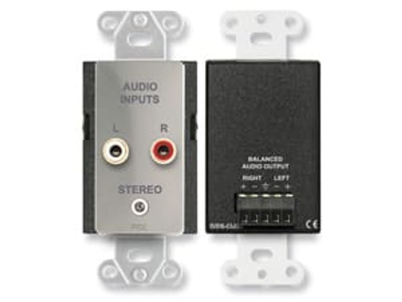 RDL Termineringsplate RCA+3,5mm trafobal. Stereo, for USbox,Stål