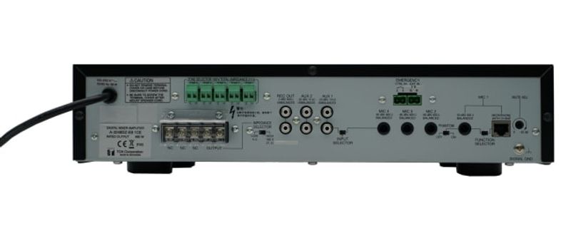 Digital mikseforsterker 240W,6in,4mic,Jack/RJ-45,100V/4ohm