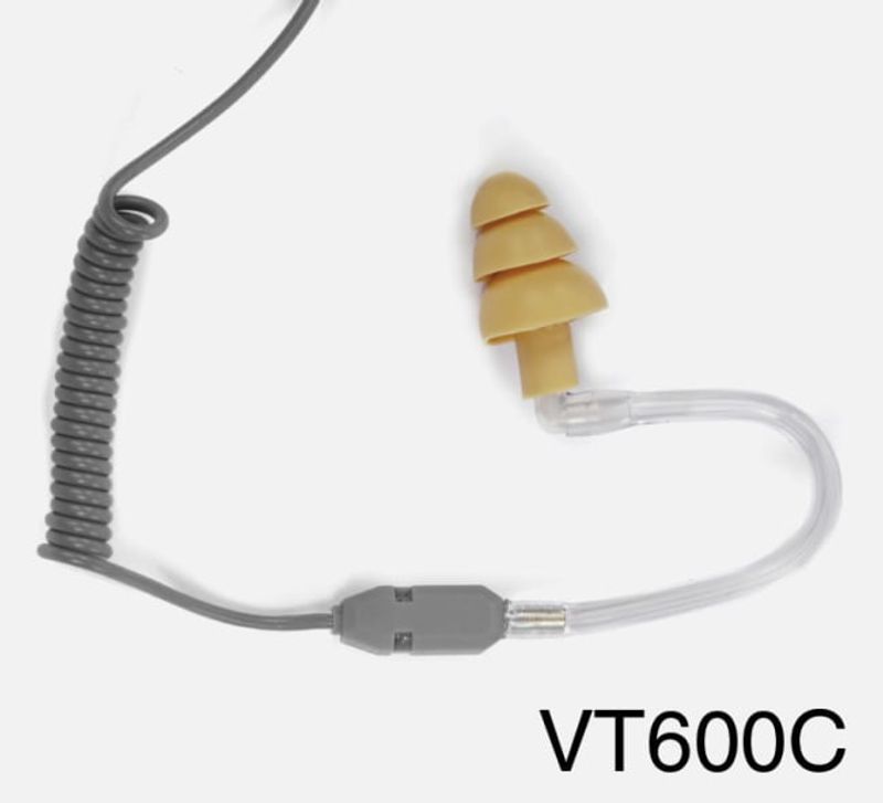 Øremonitor, spiral, grey, 3,5mm stereo