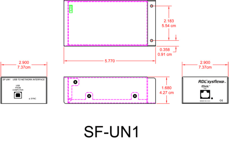 RDL Dante USB 2 Kanaler Dante til USB POE