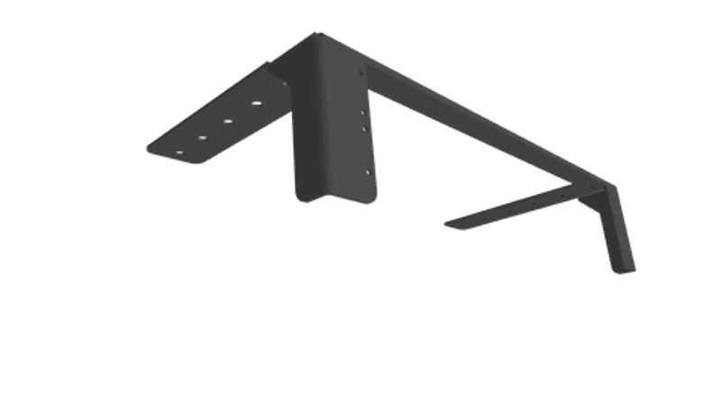 Brakett/rackskinne for vegg/tak 2U