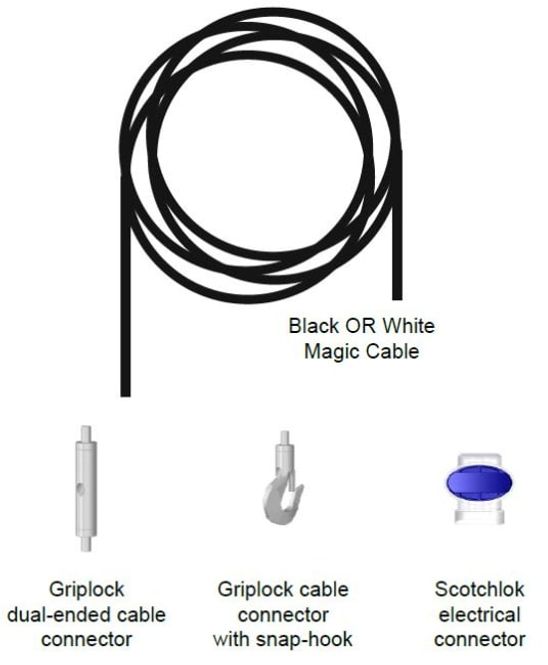 Hovedbilde Pendant hang kit, 16 feet, white, 12 pack