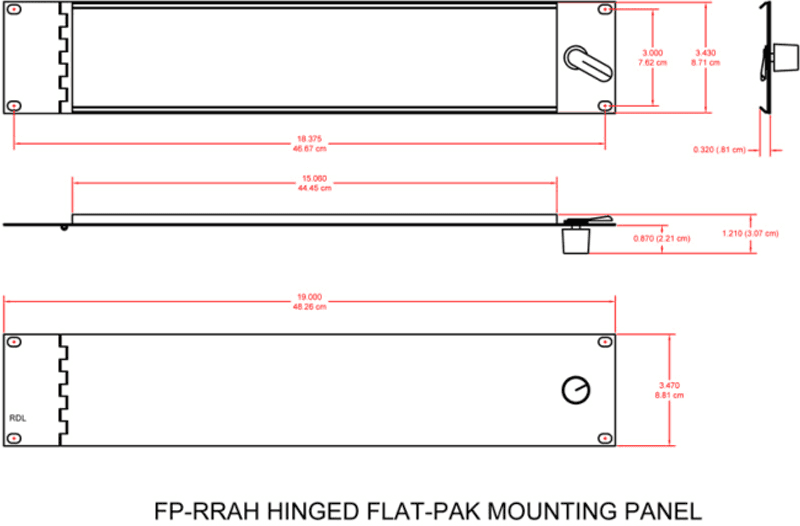RDL Rack Adapter FLAT-PAK Series - 19 in. Hinged