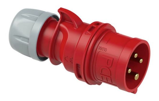 Hovedbilde 16A 415V 3P+E han kontakt for kabel, rød