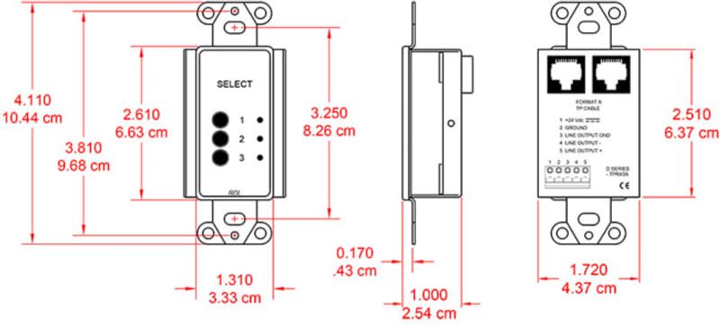 RDL Three Input Format-A Source Selector - Black
