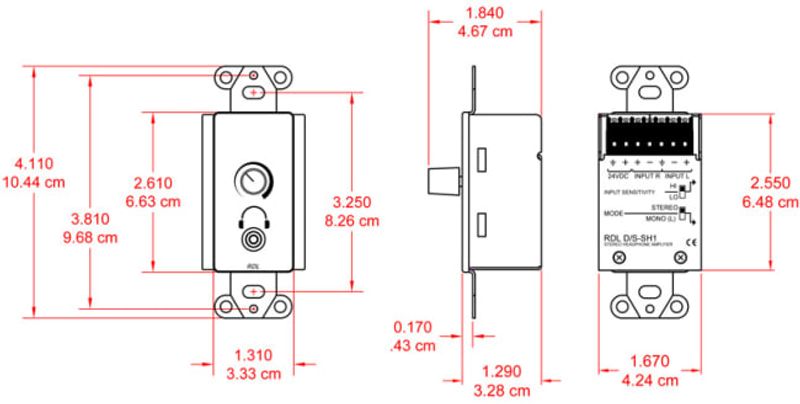 RDL Forsterker Hodetelefon Stereo 6,3mm for US-veggboks