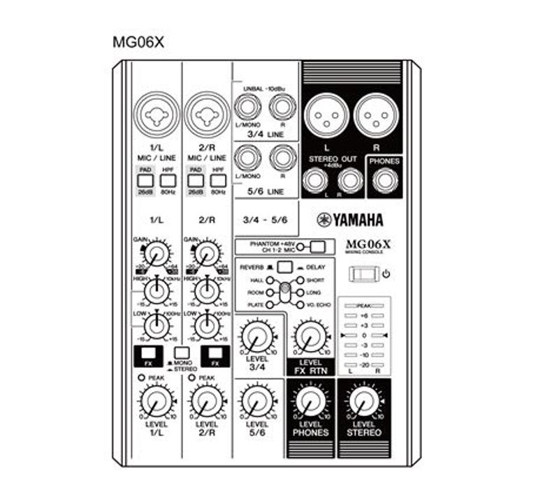 Yamaha Mikser Bord 2xMikrofon 2xStereo Linje
