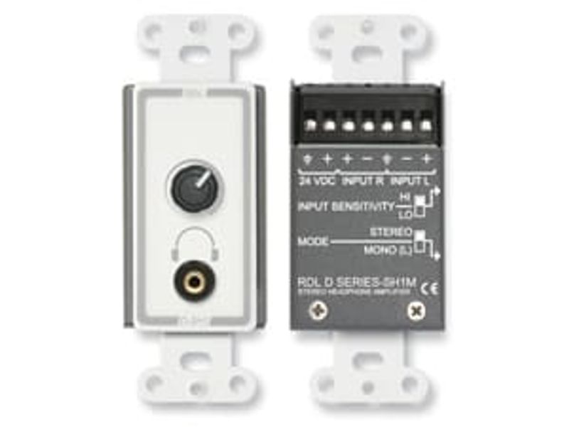 RDL Forsterker Hodetelefon Stereo 3,5mm for US-veggboks, hvit