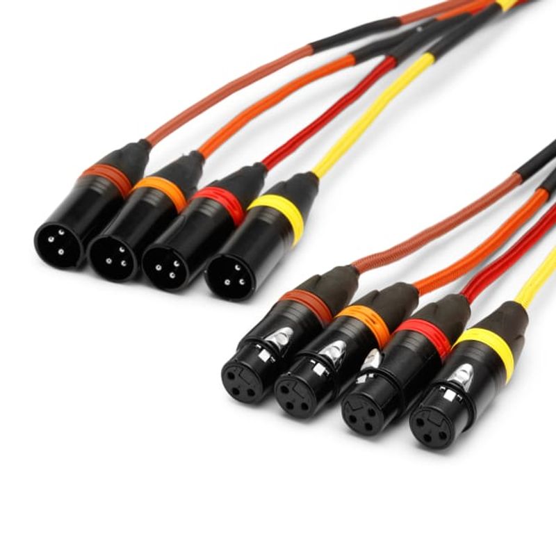 4-PAR kabel 4 x XLR-F til 4 x XLR-M, 3P, 12m
