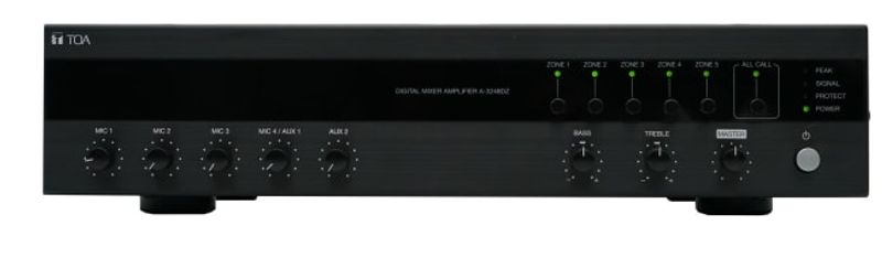 Digital mikseforsterker 480W,6in,4mic,Jack/RJ-45,100V/4ohm