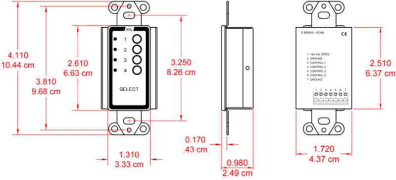 RDL Remote Control for RU-ASX4D and RU-ASX4DR,4 Channel