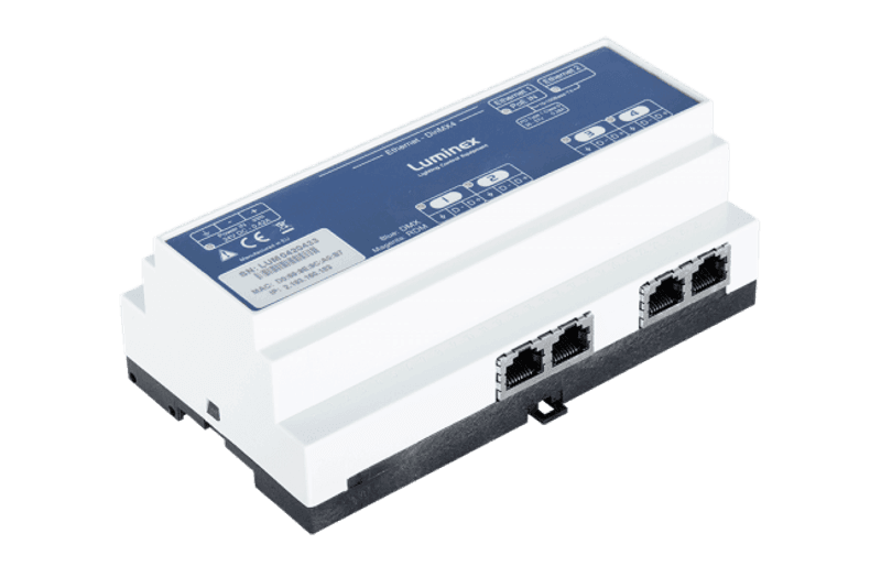 Ethernet-DMX converter, RJ45, DIN montering