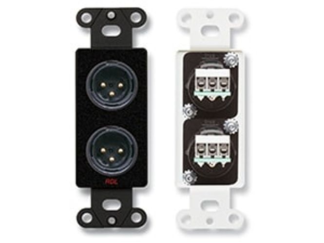 Hovedbilde RDL Dual XLR 3-pin Male Jacks on D Plate - Solder type - Black