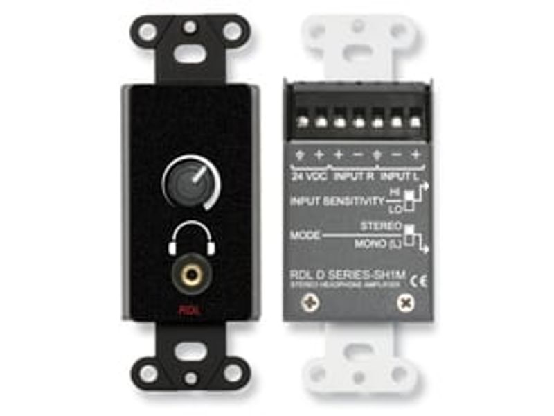 RDL Forsterker Hodetelefon Stereo 3,5mm for US-veggboks, sort
