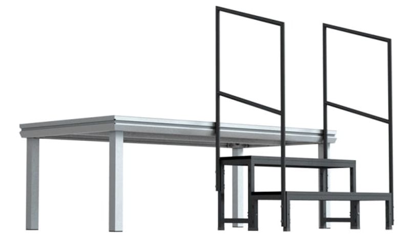 Scenetrapp 40cm (Box) - 100cm bredde, Sort
