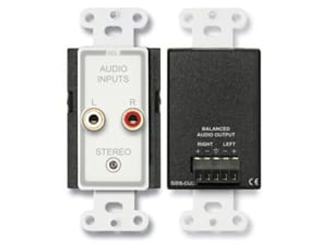 Hovedbilde RDL Termineringsplate RCA+3,5mm trafobal. Stereo, for USbox,Hvit