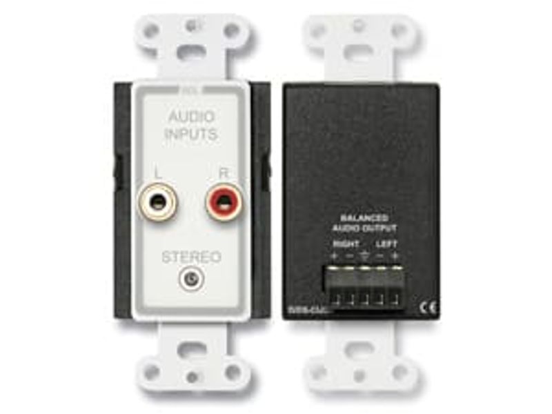 RDL Termineringsplate RCA+3,5mm trafobal. Stereo, for USbox,Hvit
