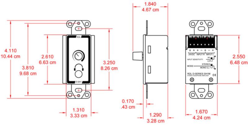 RDL Forsterker Hodetelefon Stereo 3,5mm for US-veggboks, hvit