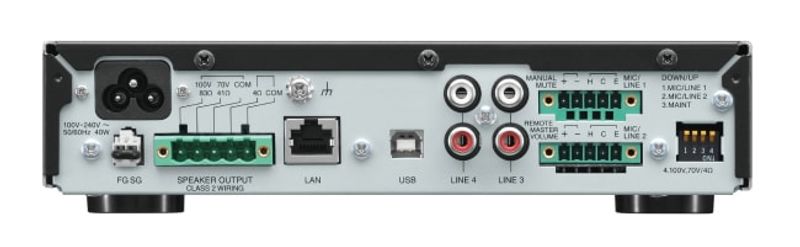 TOA Mikseforsterker 1x120W 100V 2 Mikrofon 2 Linje DSP