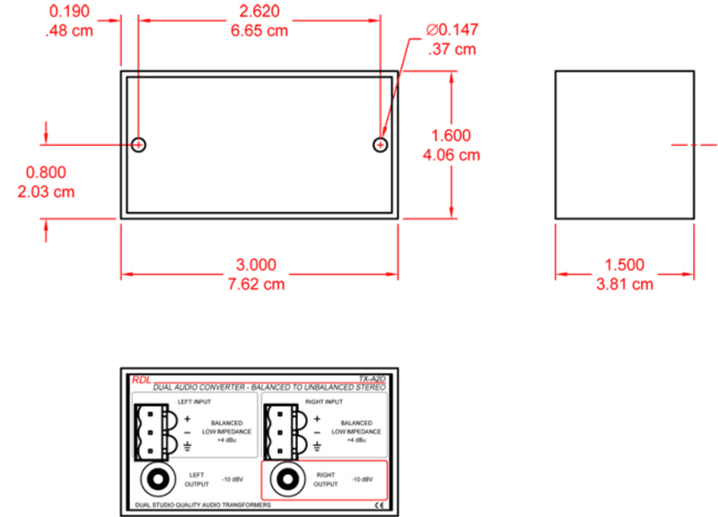 RDL Transformator Balansert til Ubalansert Skru RCA Stereo