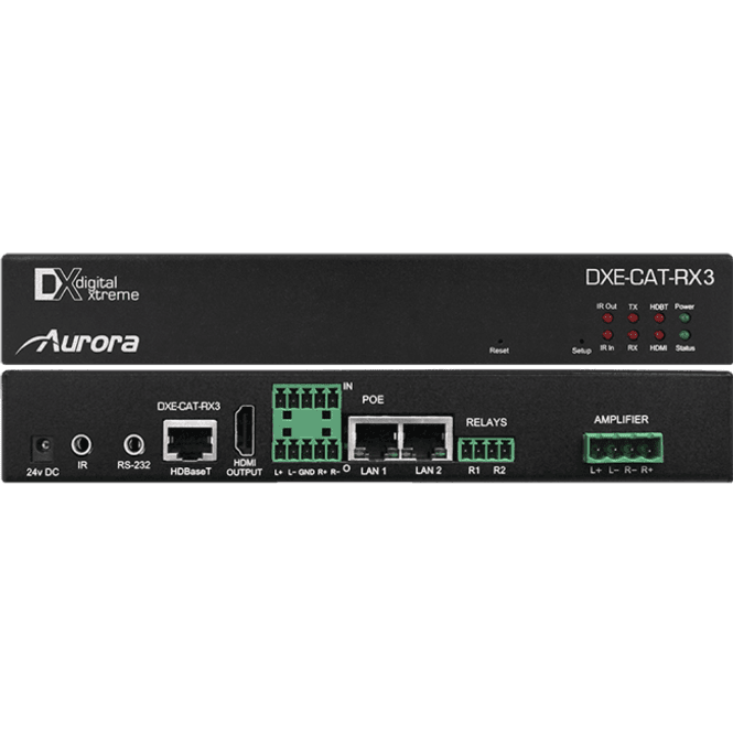 Hovedbilde HDMI Extender Receiver HDBaset Rele Audio 35W IP